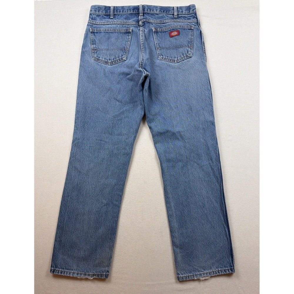 Dickies Men's Faded‎ Regular Fit Blue Jeans 36X32 Casual Western Workwear